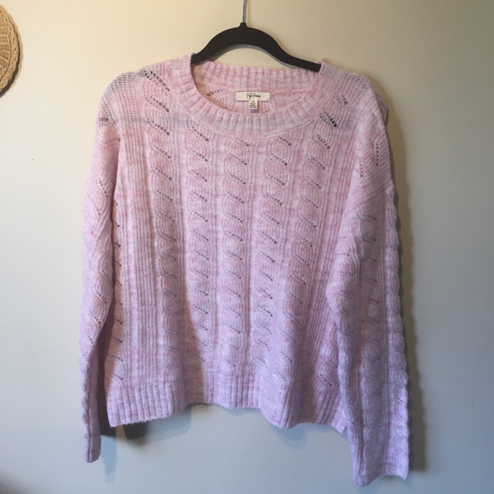 Peyton primrose size large baby pink knit sweater